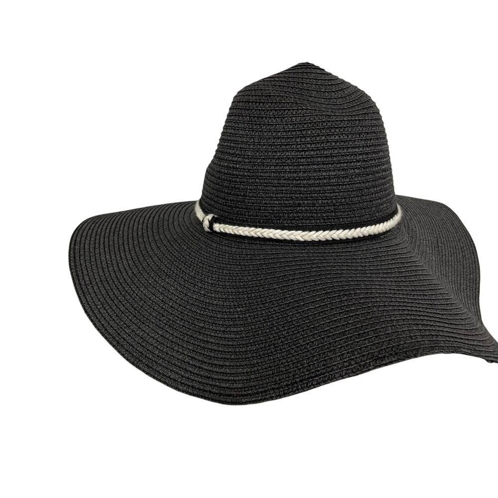 Large Black Boho Straw Woven Sun Hat Oversized Target Beach Vacation